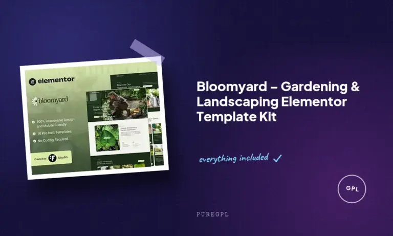 bloomyard gardening landscaping elementor template kit
