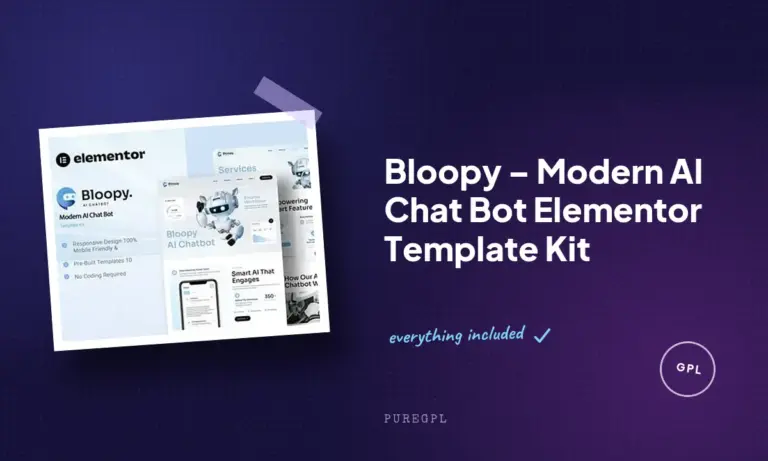 bloopy modern ai chat bot elementor template kit