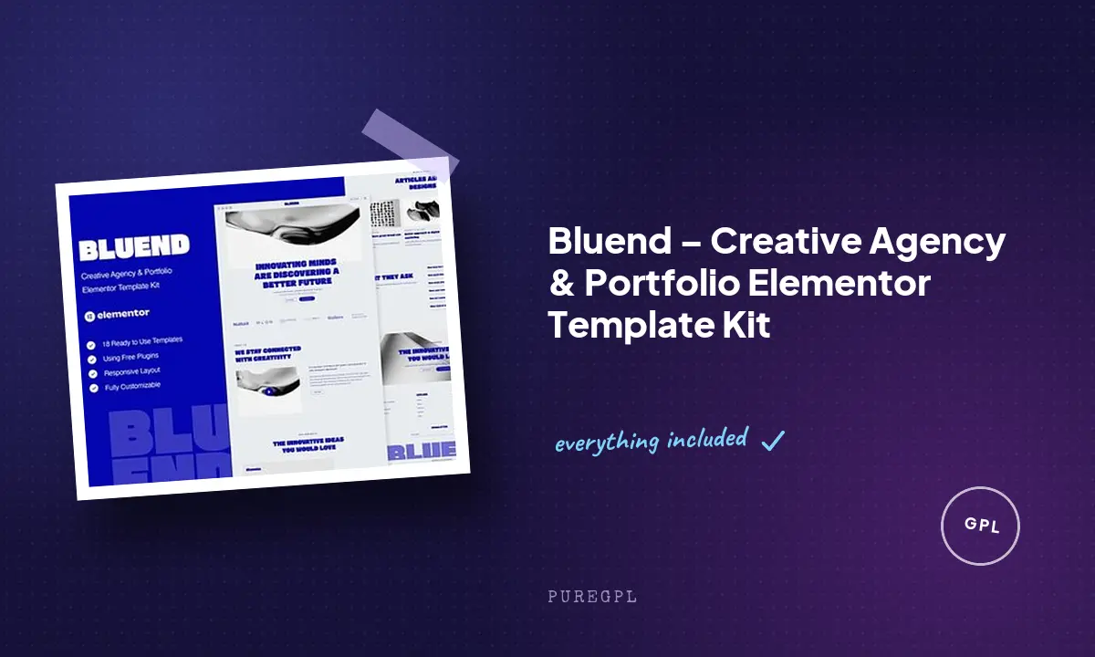 Bluend – Creative Agency & Portfolio Elementor Template Kit