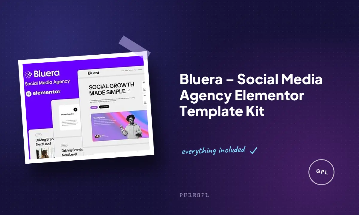 Bluera – Social Media Agency Elementor Template Kit