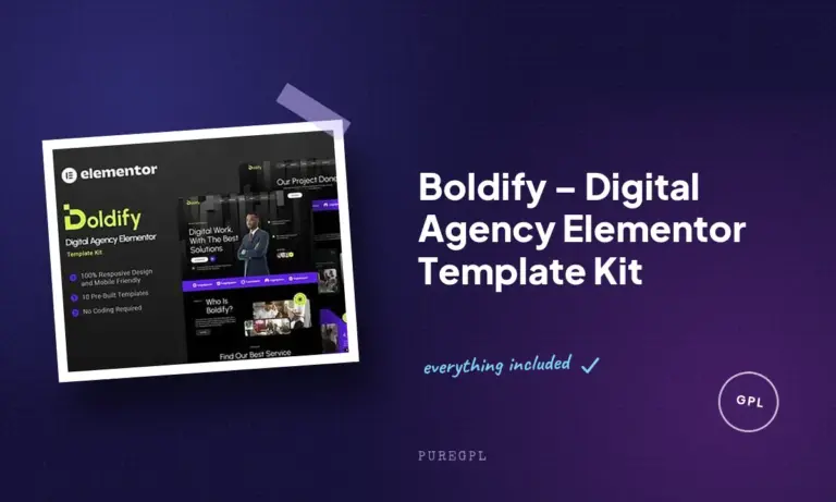 boldify digital agency elementor template kit