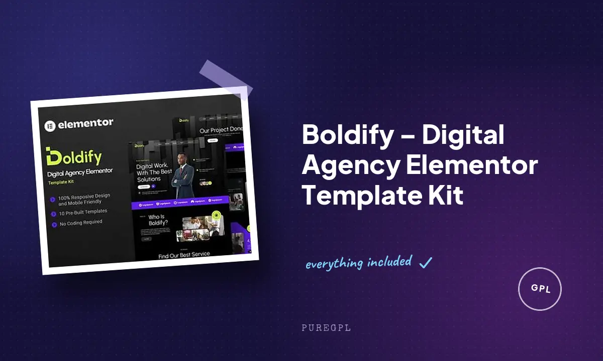 Boldify – Digital Agency Elementor Template Kit