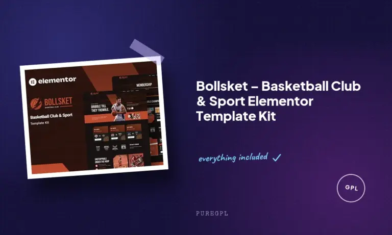 bollsket basketball club sport elementor template kit
