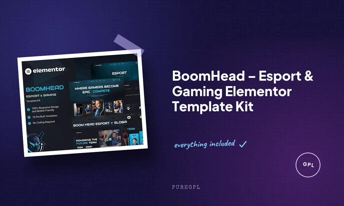 BoomHead – Esport & Gaming Elementor Template Kit