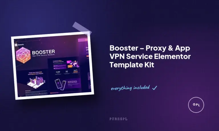 booster proxy app vpn service elementor template kit