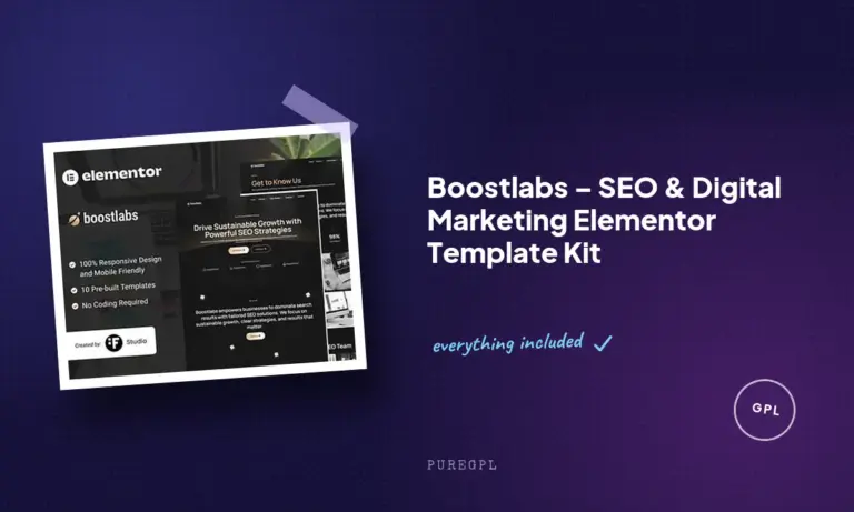 boostlabs seo digital marketing elementor template kit