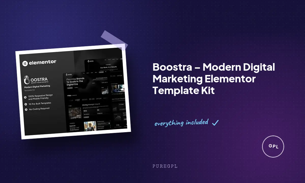 Boostra – Modern Digital Marketing Elementor Template Kit