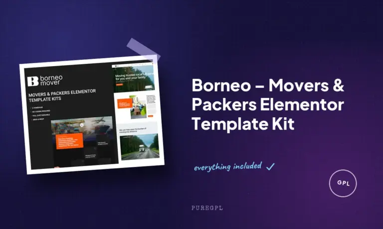 borneo movers packers elementor template kit