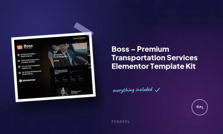 boss premium transportation services elementor template kit