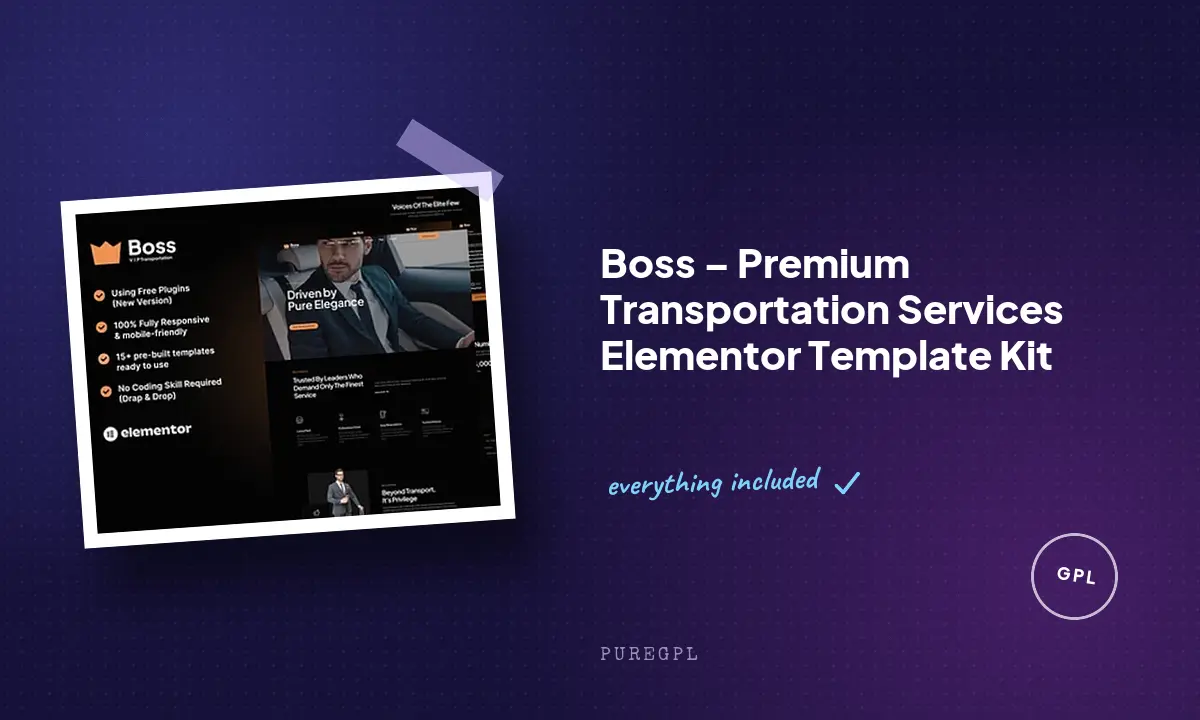 Boss – Premium Transportation Services Elementor Template Kit