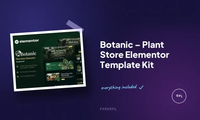 botanic plant store elementor template kit