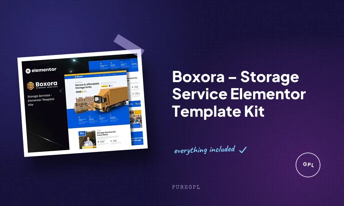 Boxora – Storage Service Elementor Template Kit