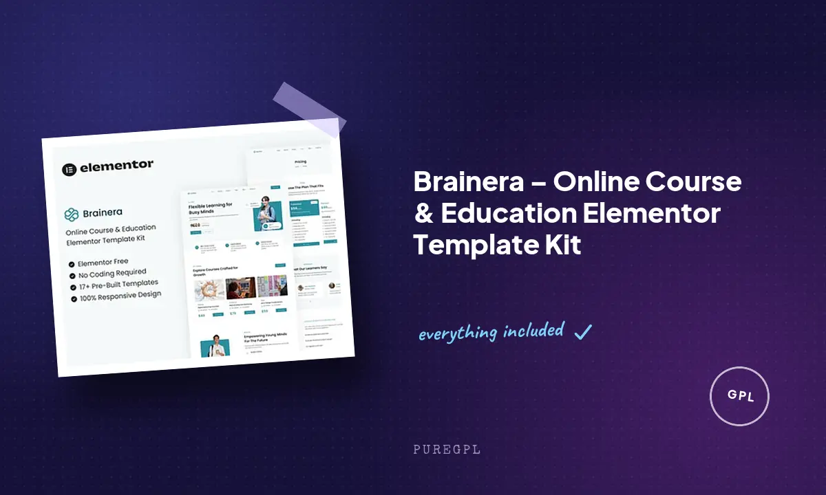 Brainera – Online Course & Education Elementor Template Kit