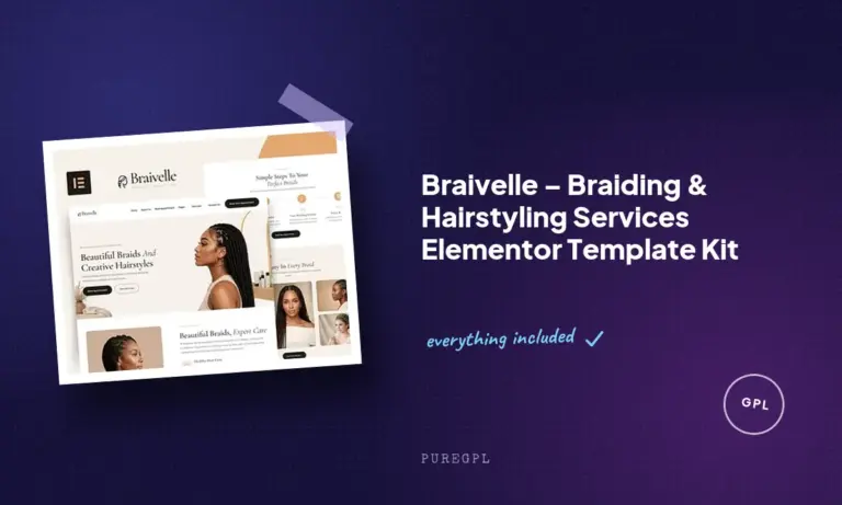 braivelle braiding hairstyling services elementor template kit
