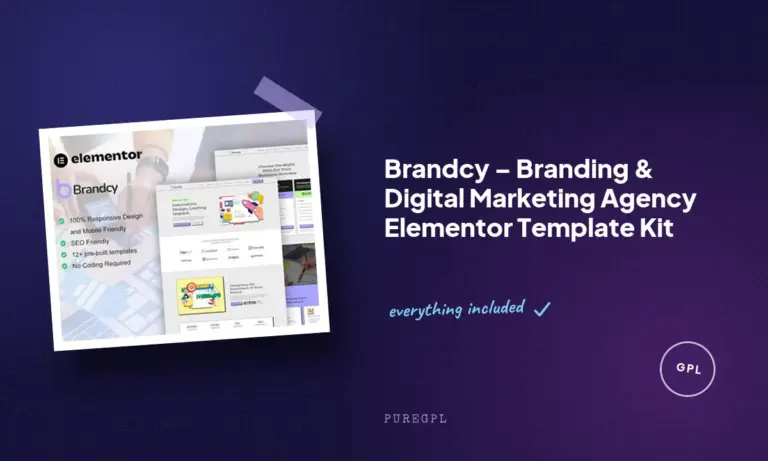 brandcy branding digital marketing agency elementor template kit