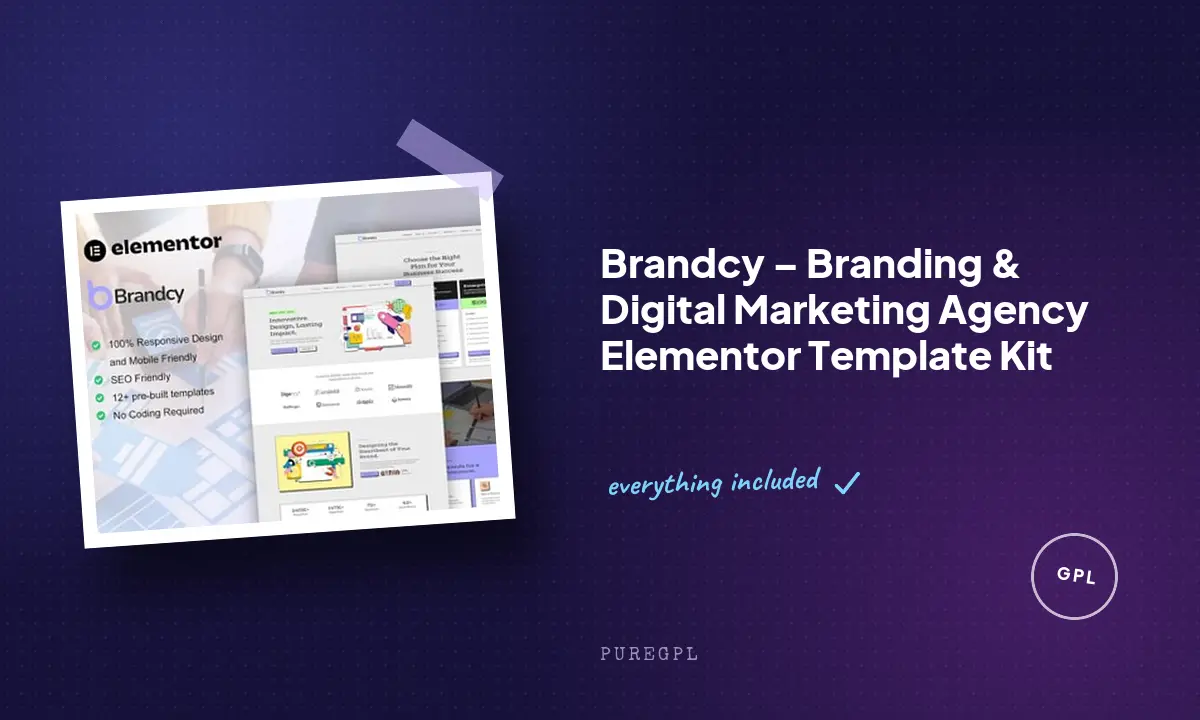 Brandcy – Branding & Digital Marketing Agency Elementor Template Kit
