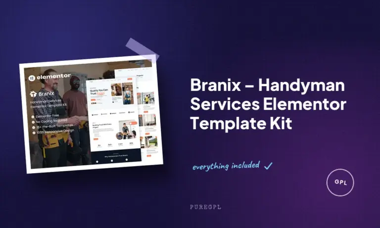 branix handyman services elementor template kit