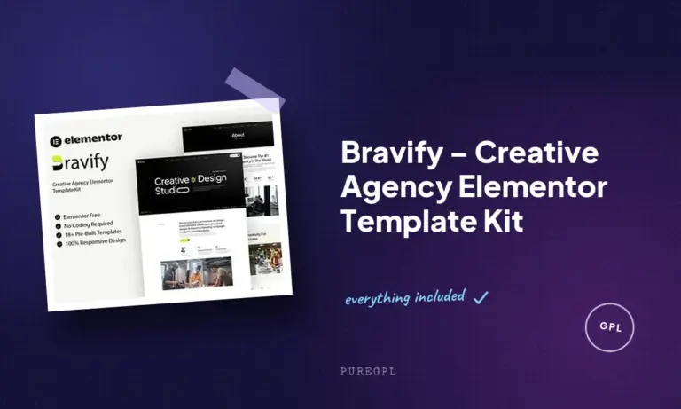 bravify creative agency elementor template kit