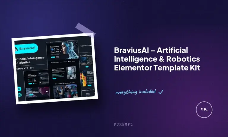 braviusai artificial intelligence robotics elementor template kit
