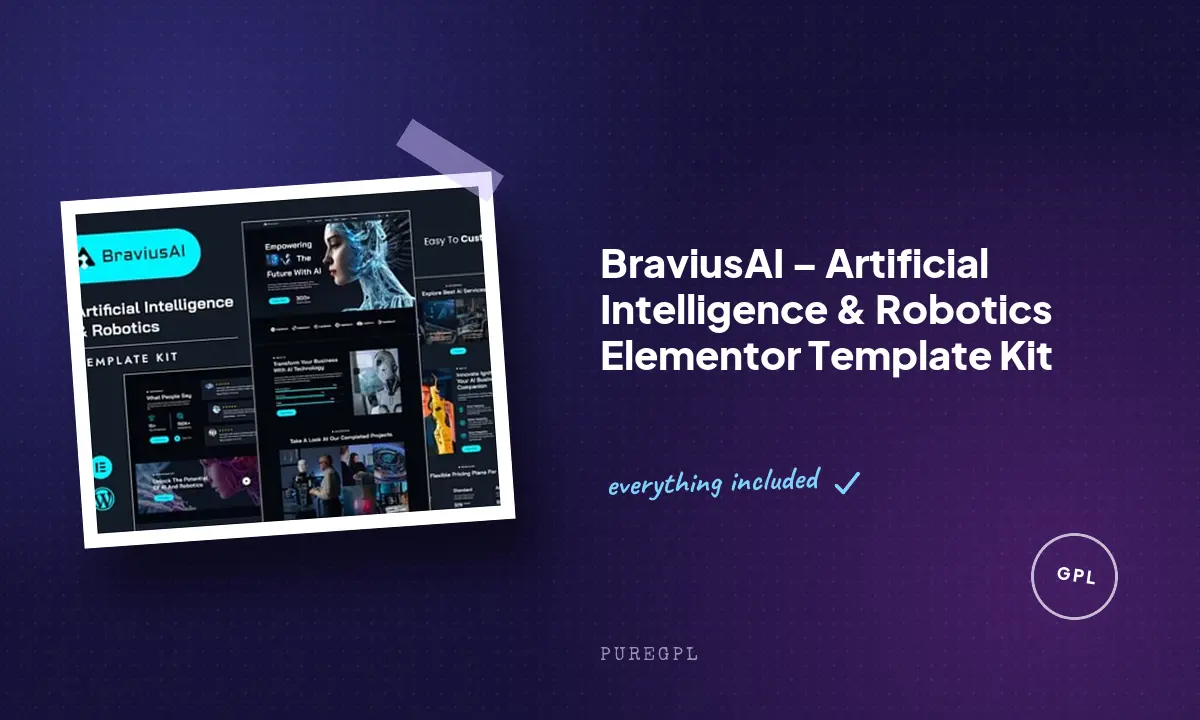 BraviusAI – Artificial Intelligence & Robotics Elementor Template Kit