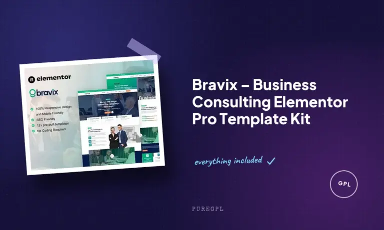 bravix business consulting elementor pro template kit
