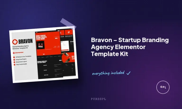 bravon startup branding agency elementor template kit