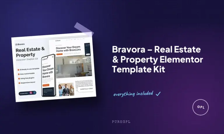 bravora real estate property elementor template kit