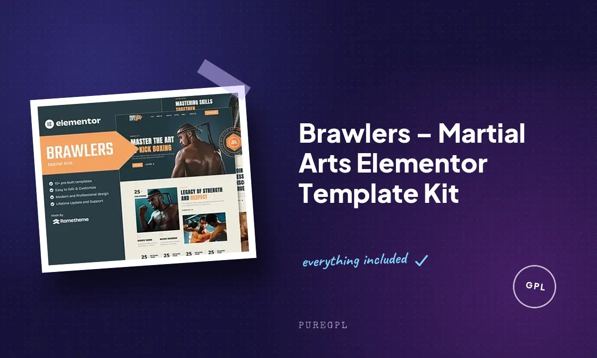 Brawlers – Martial Arts Elementor Template Kit