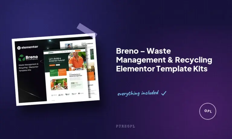 breno waste management recycling elementor template kits