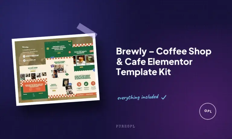 brewly coffee shop cafe elementor template kit
