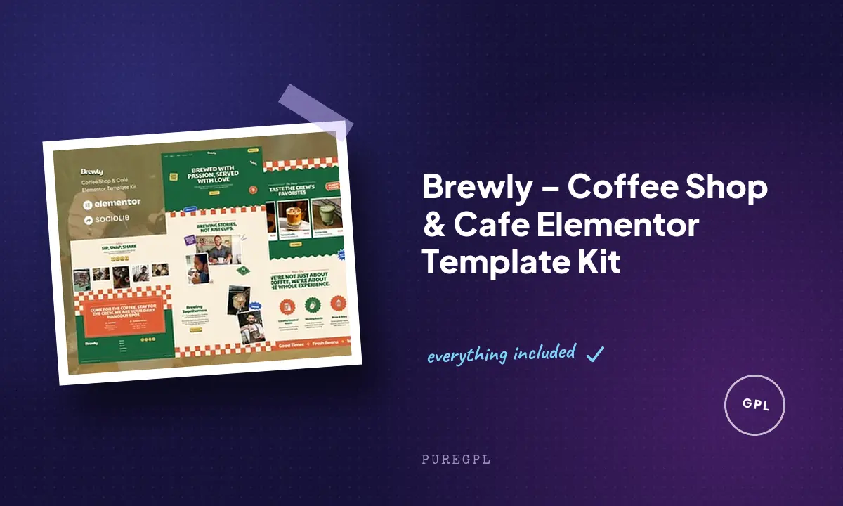Brewly – Coffee Shop & Cafe Elementor Template Kit