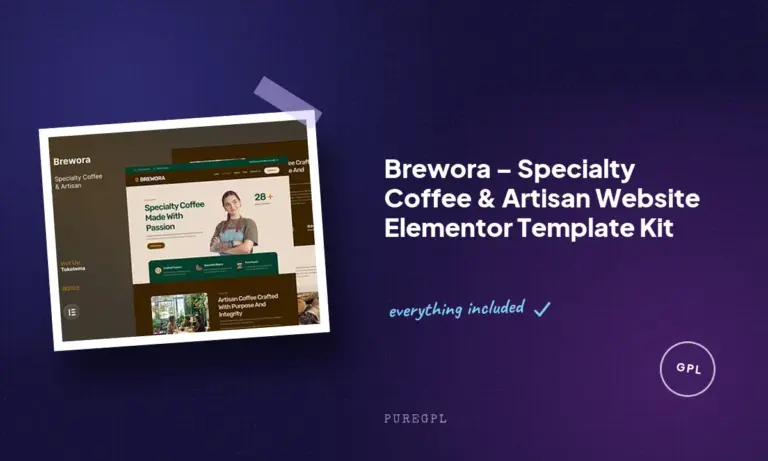 brewora specialty coffee artisan website elementor template kit