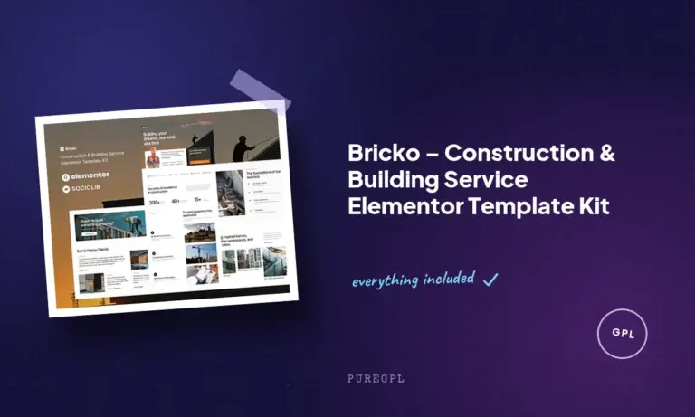 bricko construction building service elementor template kit