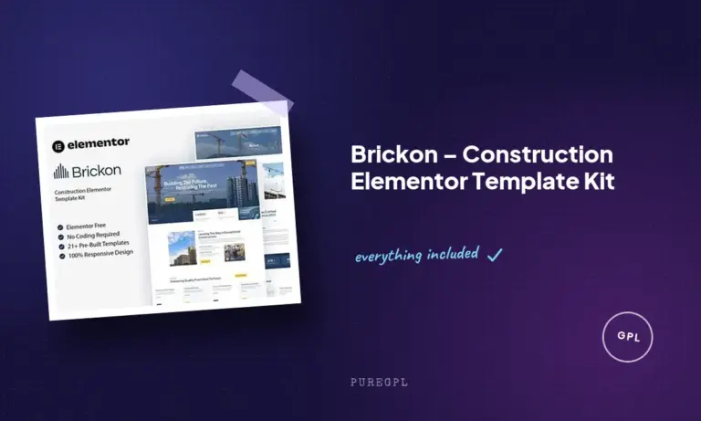 brickon construction elementor template kit