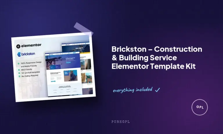 brickston construction building service elementor template kit
