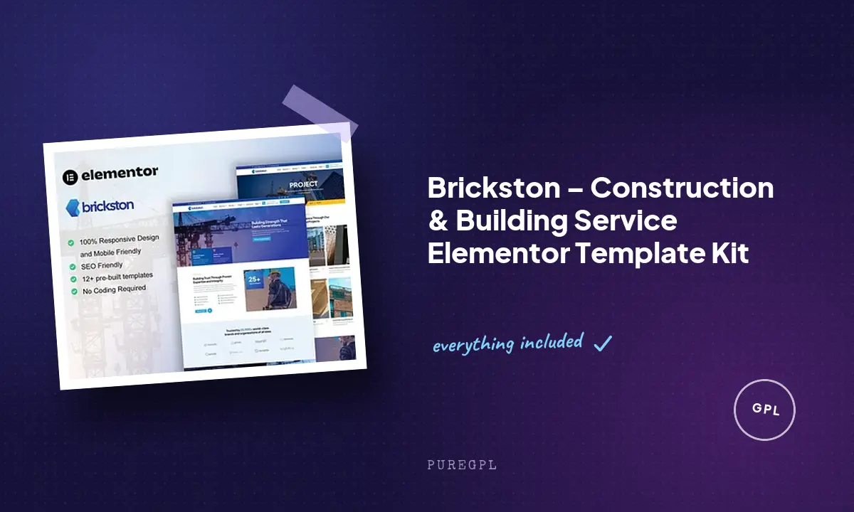 Brickston – Construction & Building Service Elementor Template Kit