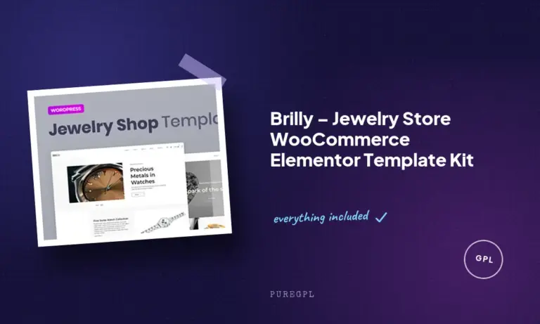 brilly jewelry store woocommerce elementor template kit