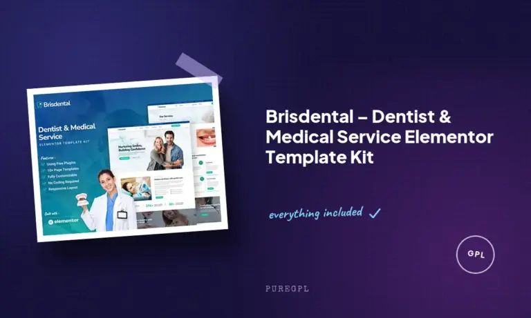 brisdental dentist medical service elementor template kit
