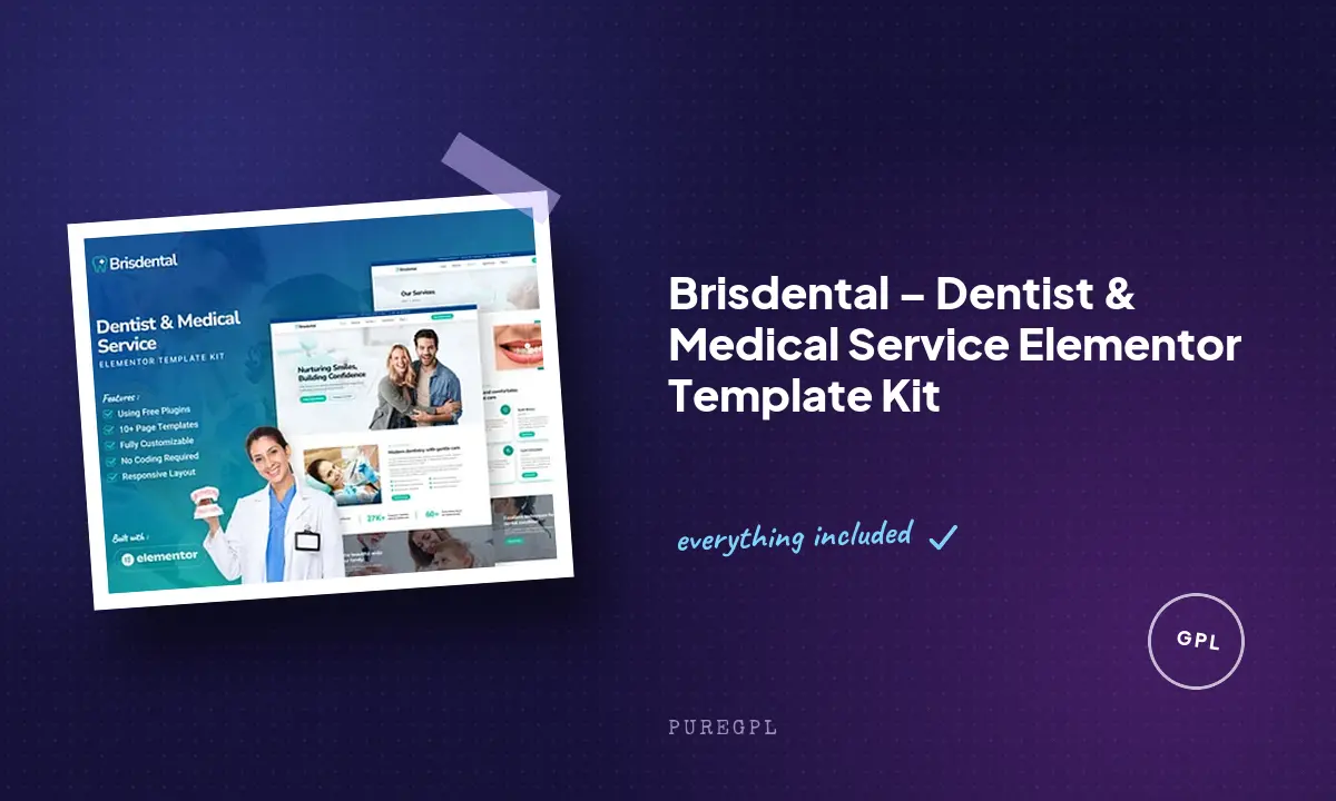 Brisdental – Dentist & Medical Service Elementor Template Kit