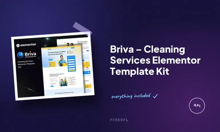 briva cleaning services elementor template kit