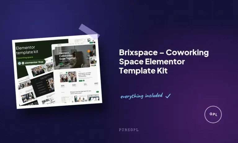 brixspace coworking space elementor template kit