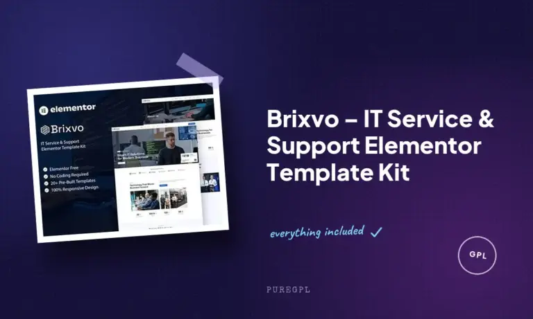 brixvo it service support elementor template kit