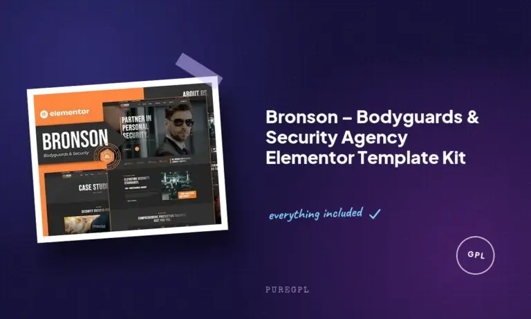 bronson bodyguards security agency elementor template kit
