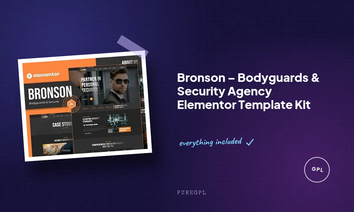 Bronson – Bodyguards & Security Agency Elementor Template Kit