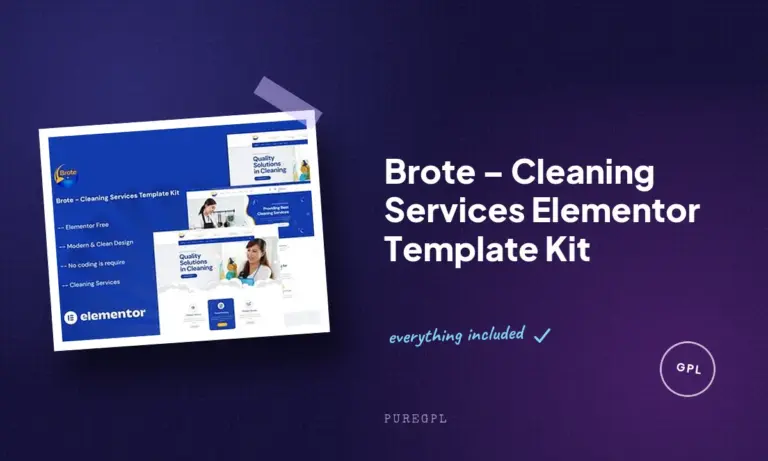 brote cleaning services elementor template kit
