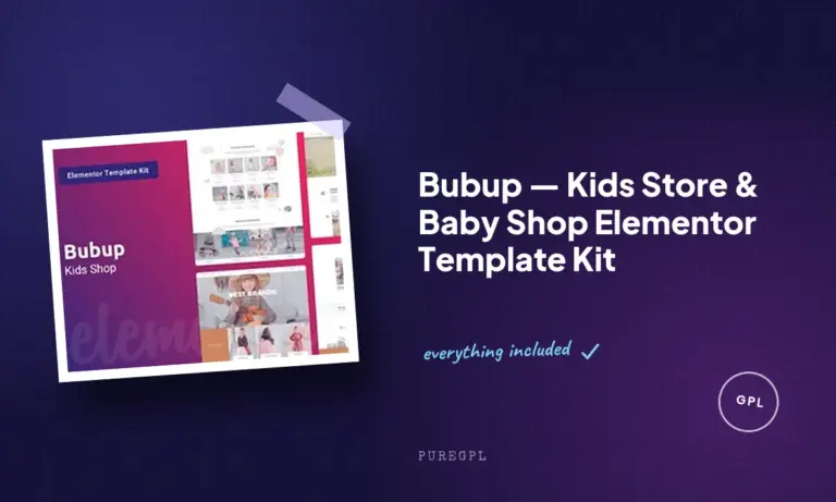 bubup kids store baby shop elementor template kit