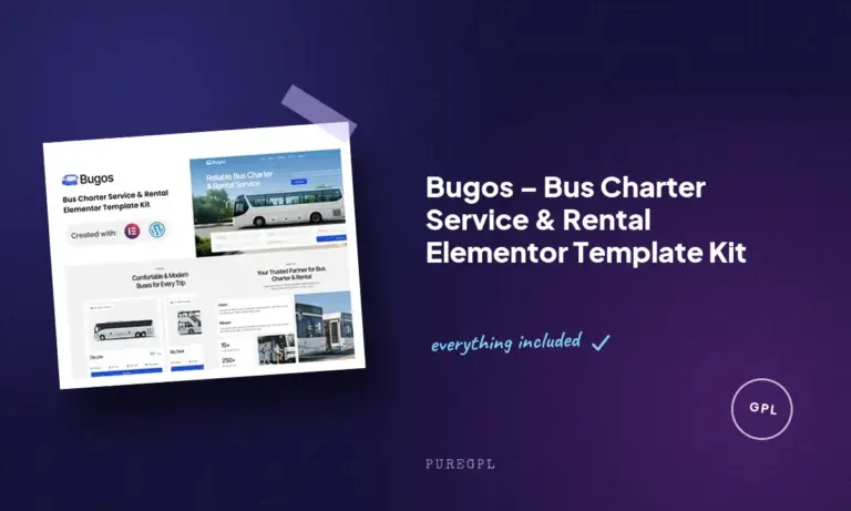 bugos bus charter service rental elementor template kit