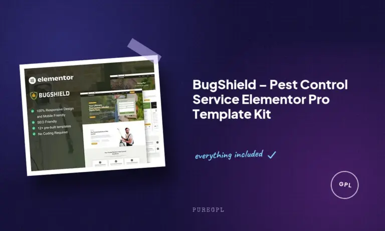 bugshield pest control service elementor pro template kit