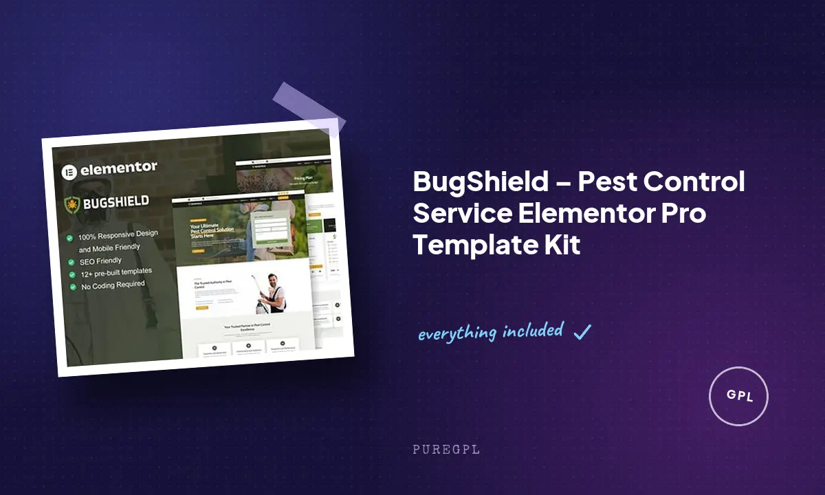 BugShield – Pest Control Service Elementor Pro Template Kit