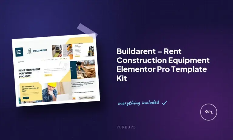 buildarent rent construction equipment elementor pro template kit
